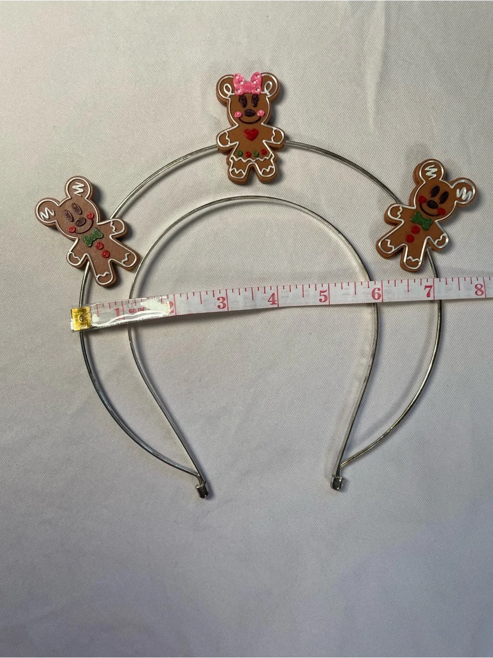 Mickey And Minnie Gingerbread Halo Headband & Snowflake Keychain Bundle Disney